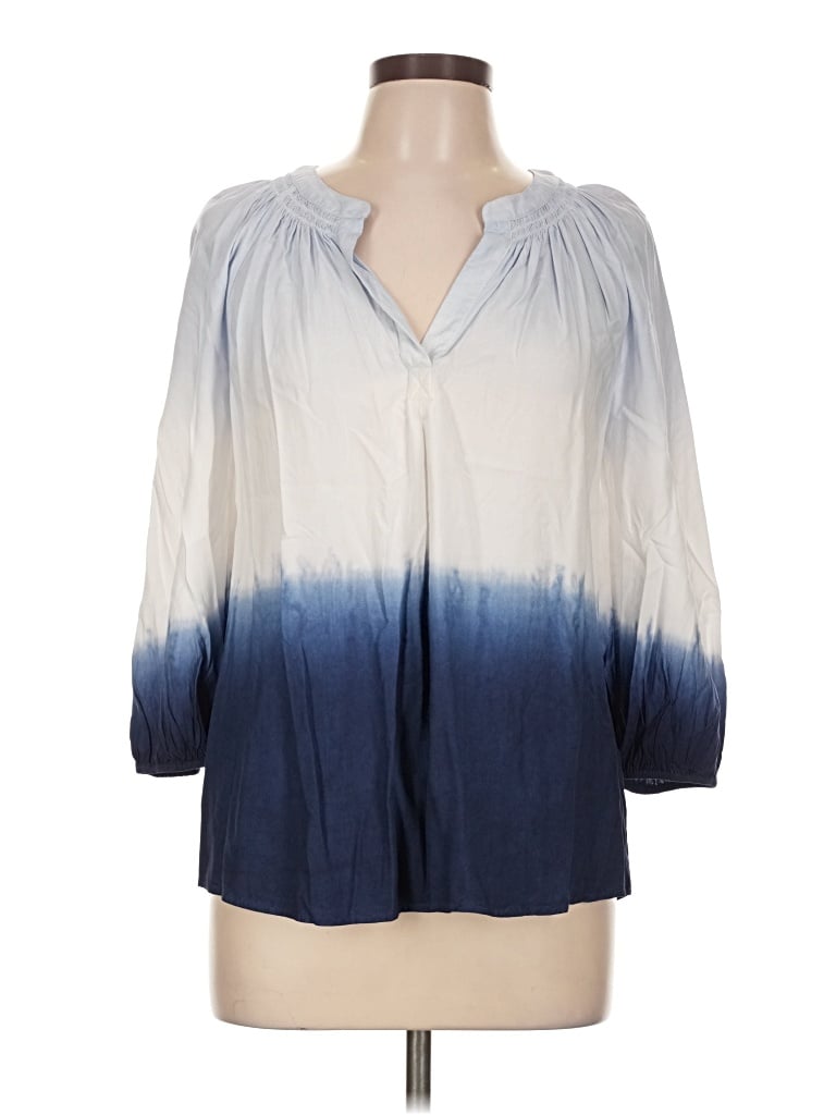 Pre-owned Crown & Ivy 3/4 Sleeve Blouse In Blue
