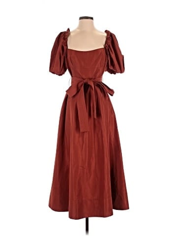 Self-Portrait Taffeta Midi Dress (view 1)