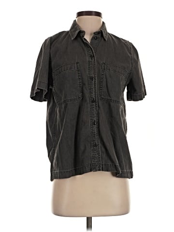 Madewell Denim Short-Sleeve Button-Up Shirt in Lunar Wash (view 1)