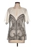 Worthington 100% Polyester Ivory Short Sleeve Blouse Size L - photo 1