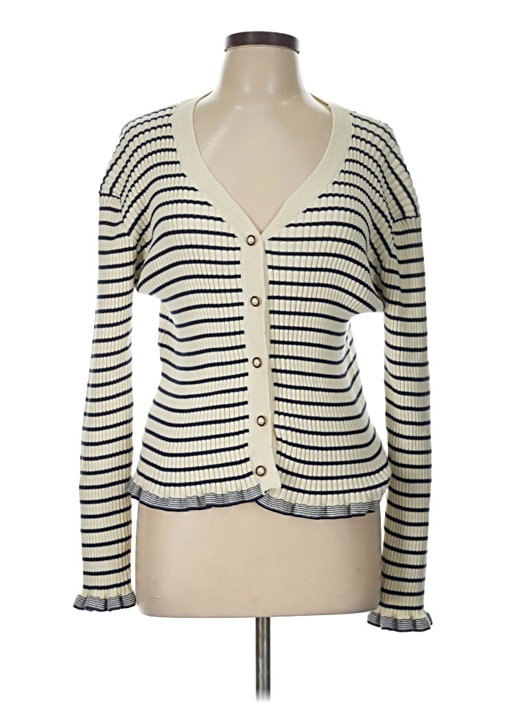 Pre-owned Q2 Cardigan Sweater In Ivory
