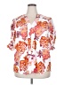Unbranded 100% Polyester Floral White Short Sleeve Blouse Size XXL - photo 1