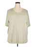 Unbranded Solid Tan Short Sleeve T-Shirt Size XXL - photo 1