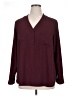 Jones Studio 100% Polyester Burgundy Long Sleeve Henley Size 1X - photo 1
