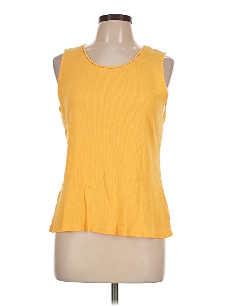 Pre-owned Coldwater Creek Sleeveless T-shirt In Yellow