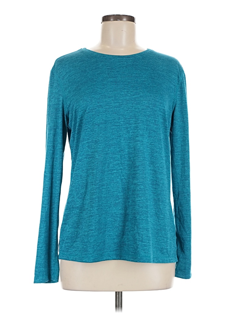 Pre-owned Athletic Works Long Sleeve T-shirt In Teal