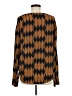 Alysi 100% Viscose Argyle Brown Long Sleeve Blouse Size 8 - photo 2