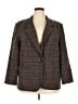 Savannah Plaid Brown Wool Blazer Size 18 - photo 1