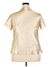 DressBarn 100% Polyester Metallic Tan Gold Short Sleeve Blouse Size 18 - photo 2