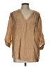 Torrid Tan 3/4 Sleeve Blouse Size Lg Plus (0) - photo 1