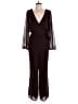 Express 100% Polyester Burgundy Jumpsuit Size L - photo 1
