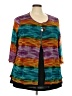 Calessa 100% Rayon Teal 3/4 Sleeve Blouse Size 3X - photo 1