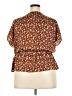 Nine West 100% Polyester Brown Short Sleeve Blouse Size XXL - photo 2