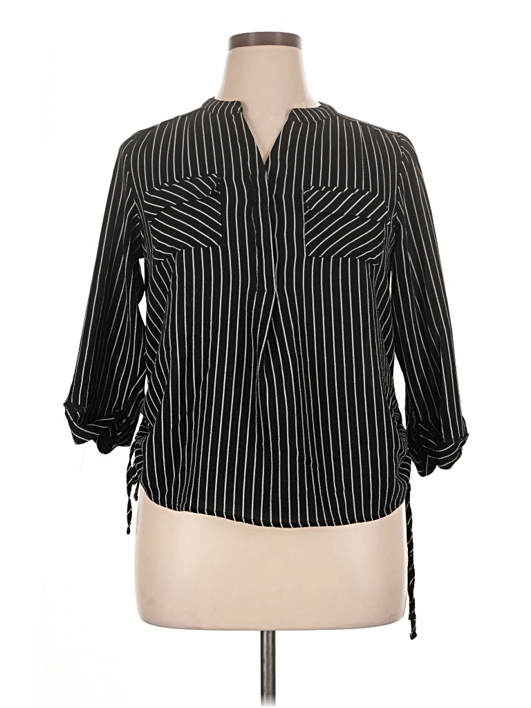 Pre-owned Assorted Brands 3/4 Sleeve Blouse In Black