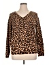 Talbots 100% Cashmere Animal Print Brown Cashmere Pullover Sweater Size XL - photo 1