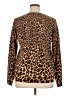 Talbots 100% Cashmere Animal Print Brown Cashmere Pullover Sweater Size XL - photo 2