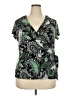 Alfani 100% Polyester Paisley Green Short Sleeve Blouse Size 2X - photo 1