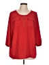 Rebecca Malone Red 3/4 Sleeve Blouse Size L - photo 1