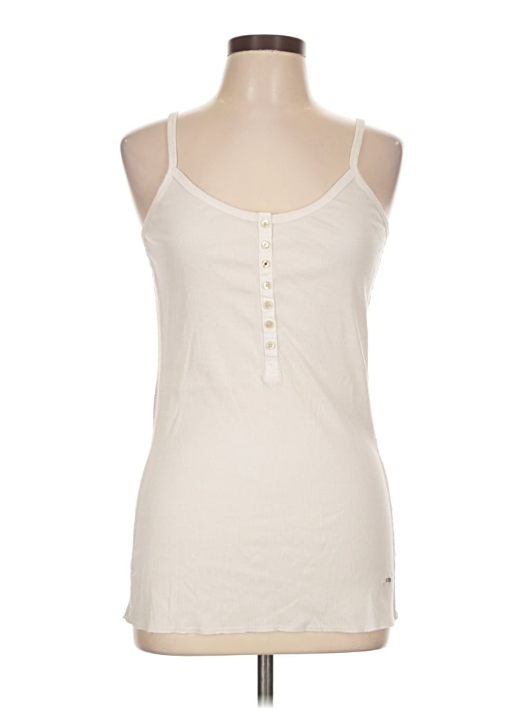Pre-owned Converse One Star Tank Top Ivory Halter Neckline Tops