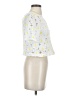 BCBGeneration 100% Polyester Stars Yellow Short Sleeve Blouse Size XS - photo 4