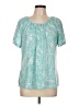 Rebecca Malone Teal Short Sleeve Blouse Size L - photo 1