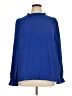 Fashion 100% Polyester Blue Long Sleeve Blouse Size XL - photo 1