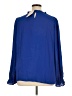 Fashion 100% Polyester Blue Long Sleeve Blouse Size XL - photo 2