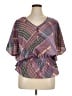 Jaclyn Smith 100% Polyester Purple Short Sleeve Blouse Size XL - photo 1