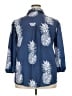 Unbranded Print Blue 3/4 Sleeve Button-Down Shirt Size XXL - photo 2