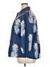 Unbranded Print Blue 3/4 Sleeve Button-Down Shirt Size XXL - photo 5