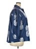 Unbranded Print Blue 3/4 Sleeve Button-Down Shirt Size XXL - photo 4