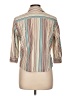 Erika 100% Cotton Stripes Tan 3/4 Sleeve Blouse Size L (petite) - photo 2
