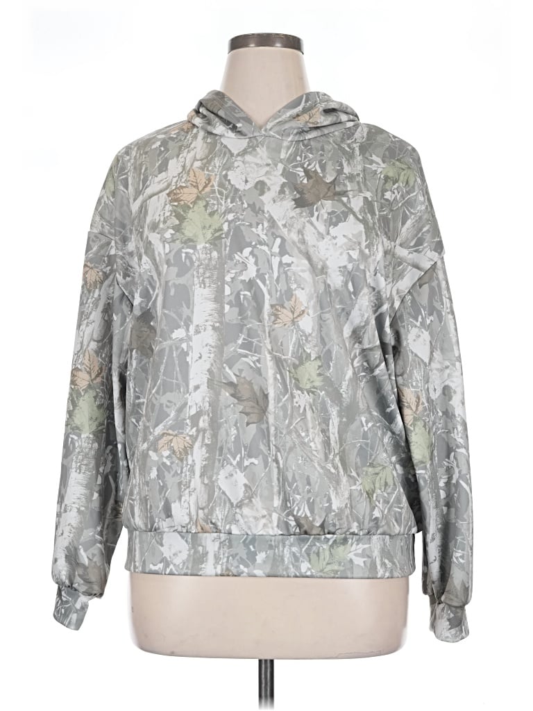 Pre-owned Shein Pullover Hoodie In Silver