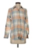 Soft Surroundings 100% Linen Plaid Tan Long Sleeve Button-Down Shirt Size XS - photo 1