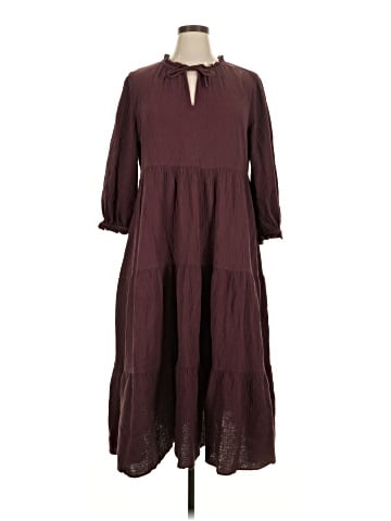 Madewell Lightspun Tie-Neck Tiered Midi Dress (view 1)
