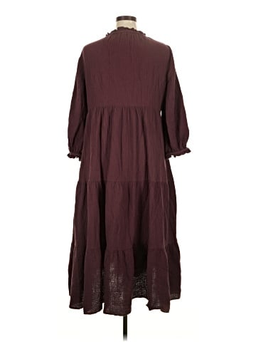 Madewell Lightspun Tie-Neck Tiered Midi Dress (view 2)