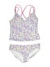 Old Navy Floral Purple Two Piece Swimsuit Size 16 - photo 1