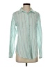 Lilla P 100% Cotton Stripes Teal Long Sleeve Button-Down Shirt Size S - photo 1