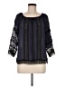 Ecru 100% Polyester Black 3/4 Sleeve Blouse Size M - photo 1