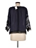 Ecru 100% Polyester Black 3/4 Sleeve Blouse Size M - photo 2