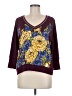Tiny Floral Burgundy 3/4 Sleeve Top Size M - photo 1