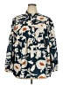 Unbranded 100% Polyester Print Blue Long Sleeve Blouse Size XXL - photo 1