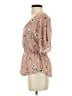 Sienna Sky 100% Polyester Tan Short Sleeve Blouse Size S - photo 5