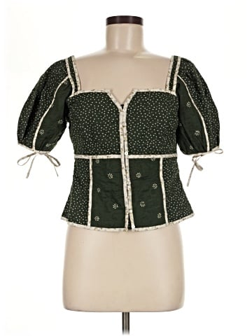 Madewell Patchwork Puff-Sleeve Top (view 1)