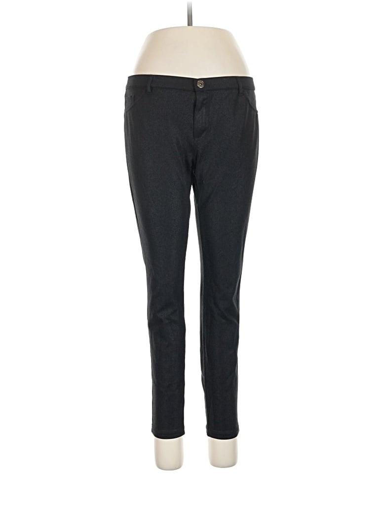 Pre-owned Hue Casual Pants In Black