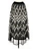 NY Collection 100% Polyester Chevron-herringbone Silver Casual Skirt Size M - photo 2