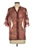 Johnny Was Paisley Brown Short Sleeve Blouse Size S - photo 1