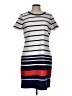 MICHAEL Michael Kors Stripes Blue Casual Dress Size L - photo 1