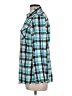 Cato Plaid Teal Long Sleeve Button-Down Shirt Size L - photo 5