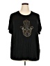 Assorted Brands Paisley Black Short Sleeve T-Shirt Size 3X - photo 1